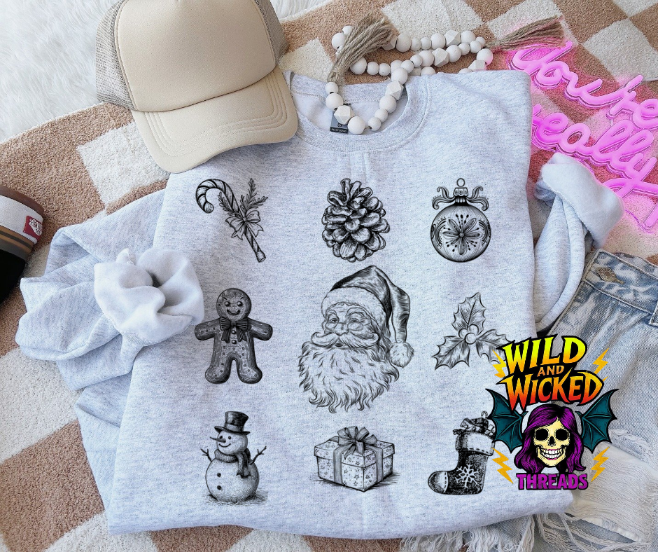 Vintage Christmas Collage PNG