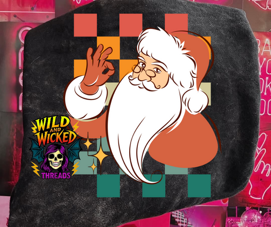 Neutral Checkered Santa PNG